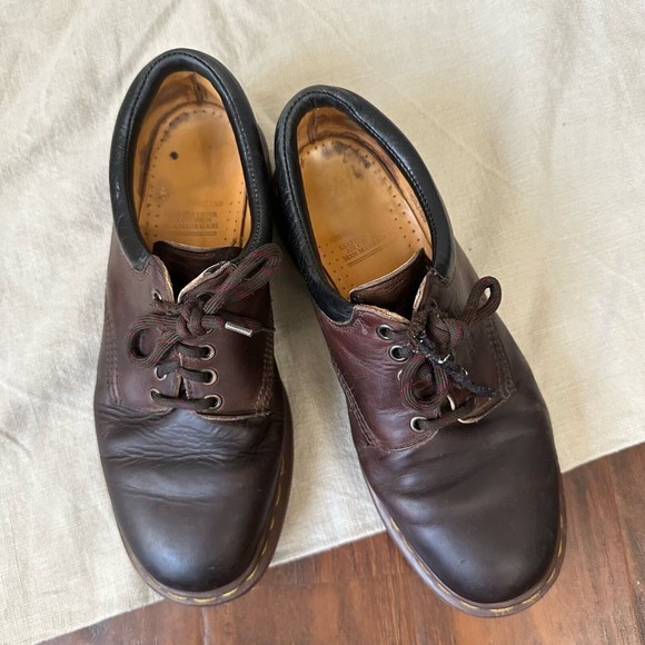 Vintage Dr. Martens Mens Oxford Shoes Brown Leather ENGLAND MADE - Picture 3 of 11